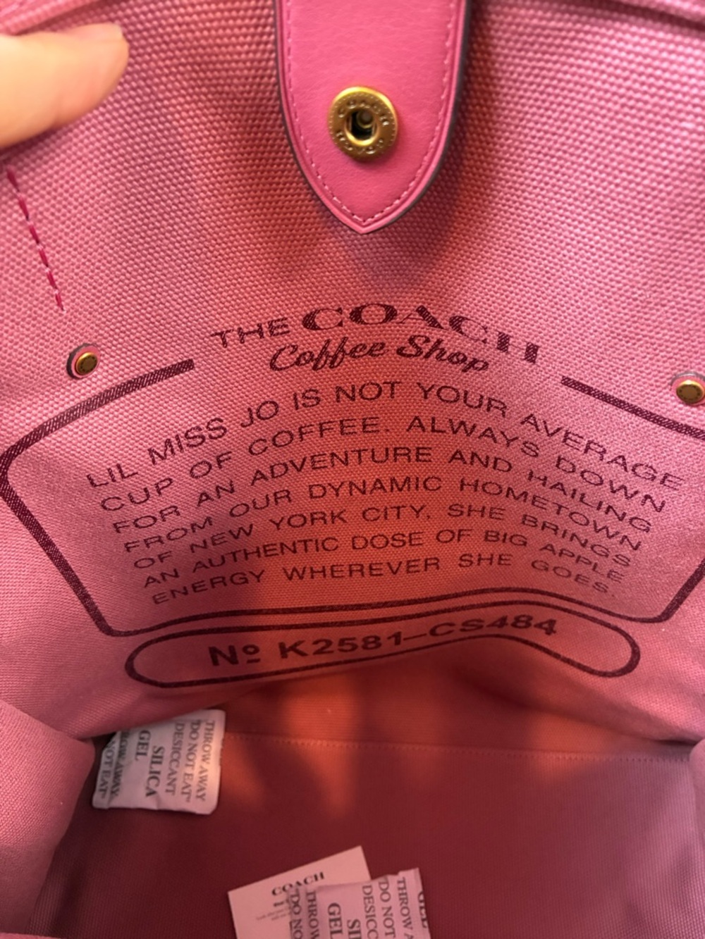 Coach Coffee Shop Lil Miss Jo Rouge Pink Canvas Tote Bag - NWT HTF Novelty - Picture 6 of 6